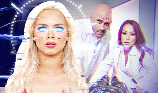 Две худышки на высоких каблуках стонут от горячего траха с мужиком