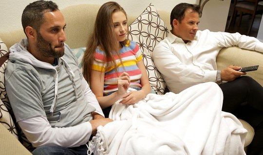 Young girl suck cock and stood in a pose cancer for having sex with a man