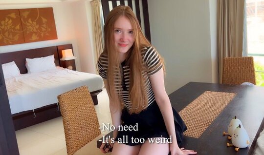 The guy persuaded a young Russian chick to have sex on the table