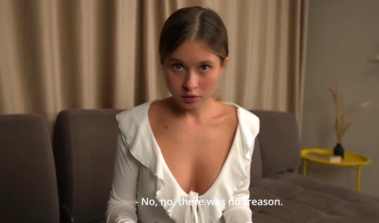 The young Russian girl showed how she can do a blowjob