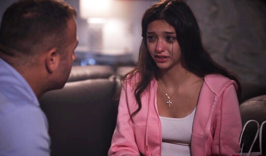 The young stepdaughter found comfort in the arms of her stepfather