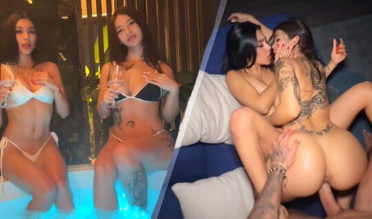 Passionate brunettes arranged a steep lesbian debauchery